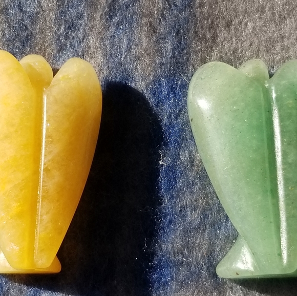 Jade Palm Angels, Green and Yellow Jade, crystals - Picture 7 of 7